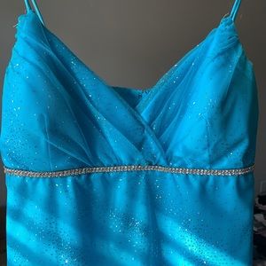 Blue Prom Dress with Diamonds all over!!